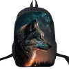 Backpack 16 Inch Angry Lion Backpack Animals Elephant Wolf School Bag Teenager High Quality Bookbag Children Backpack Men Laptop Rucksack