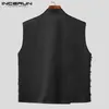 Men's Tank Tops INCERUN 2024 Chinoiserie Handsome Stand Collar Buckle Vests Casual Streetwear Loose Solid Comfortable Waistcoat S-5XL