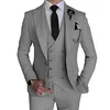 Moda hombres ocio boutique negocios color sólido traje de boda abrigo pantalones chaleco 3 piezas conjunto vestido blazers chaqueta pantalones 240314