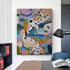 Colourful est Hand Painted Modern Abstract Acrylic Oil Painting No Frame 100% Handmade Kids Room Pictures Home Interior Decor 240327