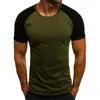 T-shirt da uomo estiva per muscoli, manica da palestra, manica corta, camicie da allenamento, pantaloni a vita bassa 80hJ #