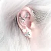 Stud Earrings 1.2mm Dangle Industrial Piercing Stainless Steel Lobe Mujer 0.8mm Bar Flower Ear Studs For Ear's Earings Pierc