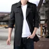 Ny Spring Men Trench Fi England Style LG Trench Coats Mens Casual Ytterkläder Jackor Windbreaker Märke Menskläder 2023 J0ed#