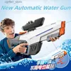 Gun Toys 2024 Vollelektrische automatische Wasserpistole große Kapazität automatische Wassersaugpistole Sommerstrand Outdoor-Kampfspielzeug240327