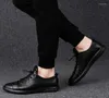 Casual Shoes Classic White Sneakers Men Leather Male Lace-Up Genuine Flats Fashion Korean Simple Footwear Size 47