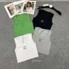 Gebreide Sport Tank Tops Vrouw Vest Yoga Tees Dames Shirt Crop Designer Top T Shirts Womens Knits Tee Groen Maat S X XL