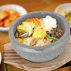 Bols Bol en pierre Bibimbap Ramen Noodle Cooker Pot coréen avec base pour soupe en bois