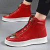 Casual Schoenen 2024 Mode Skateboard Luipaard Platform Schoen Sport Training Heren Enkellaarsjes Hoge Top Heren Sneakers