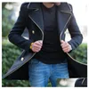 Men'S Wool & Blends Designer Mens Lapel Neck Double Breasted Slim Fit Coat Jackets Men Autumn Winter Warm Coats Casual Fashion For Mal Dhiyg