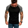 T-shirt da uomo estiva per muscoli, manica da palestra, manica corta, camicie da allenamento, pantaloni a vita bassa 80hJ #