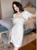 Basic Casual Dresses Women Summer Celebrity Cute Kawaii Strapless Elegant Luxury Diamonds White Dress Birthday Party Vestiods Girl Pro Otat1