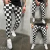 hirigin 2019 New Men's Summer Fi Slim Comfortable Striped Plaid Black White Casual Pencil Pants Men Clothes 99yf#