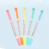 5 Colorsbox Double leaded Highlighter Pen مجموعة علامات الفلورسنت العليا أقلامات الفن اليابانية لطيف kawaii القرطاسية 240320