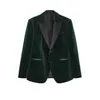 Winter Dark Green Veet Peak Lapel Men garnit