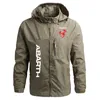 spring Autumn solid color zipper military men's jacket Abarth logo high-quality windproof coat Harajuku Men's hooded jacket c2kC#