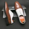 Chaussures décontractées hommes luxe affaires richelieu à lacets chaussure en plein air Style britannique contraste Oxford bureau