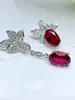 Boucles d'oreilles à clous en argent 925 pour femmes, trésor rouge, Style magnifique, petit et exquis, bijoux de mariage, vente en gros
