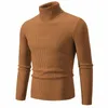 Autumn Men's Casual tröja Basic Solid Elastic Turtleneck Slim Fit Jumpers Spring Knittade tröjor Tröjor Kvinnor B8IK#
