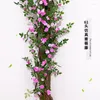 Decorative Flowers Artificial Rose Vine Simulation Flower Silk Stripe Decoration Fake Plant Garden Wedding Decorations Home Accessories