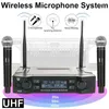 Microphones Wireless Dual Handheld Microphone 2 Channel VHF Mic KTV System Karaoke EU Plug