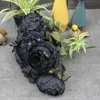 12 Head Black Rose Artificial Flowers Simulation Peony Bouquet Home Room Wedding Halloween Chritmas Party Decoration Fake Flower 240322