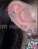 Orecchini a bottone dolce e freddo angelo cuore stella luna zirconi per donne ragazze punk piercing all'orecchio cartilagineo in acciaio inossidabile