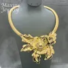 Ketting Oorbellen Set Bloemen Dubai 24K Vergulde Sieraden Afrikaanse Gouden Hanger Oorbel Armband Ring Trendy Feest Huwelijksgeschenken