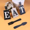 Plates Gnome Light Eating Fork Spoon Layered Tray Decoration Wooden Crafts Desktop