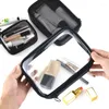 Storage Bags Women Travel Toiletry Wash Bag Case Zipper Make Up Fashion Black PVC Transparent Cosmetic Organizer