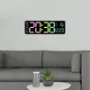 Wall Clocks Digital Clock Time Date Week Display Remote Control Colorful Ambient Light Mute Count Up Timer Dual Alarm