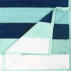 Hochwertiges Strandtuch aus 100 % ägyptischer Baumwolle, küstenblau, übergroßes Strandtuch (2-teiliges Set), 86,36 cm x 162,64 cm, 2-lagig, Farbverlaufsstreifenmuster mit hoher Wasseraufnahme