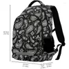 Backpack Ornament Paisley Bandana Print Black Purse Personalized Laptop Notebook Tablet School Bag Stylish Casual Daypack