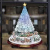 Décorations de Noël Autocollants de fenêtre d'arbre Rotation Scpture Train Décoration Hiver Ameublement 2023 Navidad Drop Livraison Jardin Dhd4V