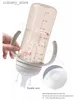 Butelki dla niemowląt# gołębi Simp Sty silikonowy Ochrona szklana butelka/naturalne mleko Reese Ppsu Gravity Ball Straw Dwupiętrowe butelka L240327