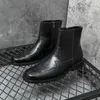 Elbise ayakkabıları erkeklerin düz renkli vintage roper botları açık anti-shid yüksek üst kayma açık hava için