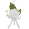 Decorative Flowers Fashionable Rose Corsage Brooch Artificial For Celebratory Occasion M68E