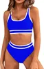 bikini swimsuits beach cover up bathing suits womens bikini Women's High Waisted Bikini Sets Sporty Two Piece Swimsuits Color Block Cheeky High Cut Bathing Suits