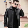 yxl-605 Natural Leather Jacket Men's Plus Size Fur All-in-One Casual Jacket for Autumn and Winter P4Fg#