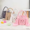 Paniers de Rangement Panier de Rangement Lapin Grande capacité Portable Sac à Main Lapin en Peluche Lapin de Pâques Sac de Rangement Panier à Bonbons Fournitures ménagères