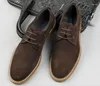 Chaussures décontractées mode cuir Nubuck hommes respirant véritable à lacets pour hommes