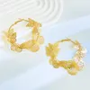 Hoop Earrings Layered Butterfly Large For Women Girls Gold Plated Small Animal Wrap Dangle Hoops Fashion Delicate Jewelry Gift