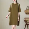 Party Dresses Tshirt Dress for Women 2024 Literary and Casual Short Sleeve Summer Fashion Large Size Miverse Mini Loose Clothing Z1563