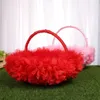 Kosze do przechowywania 1PCS Lace Bride Flower Basket na romantyczne przyjęcie na przyjęcie bankietowe