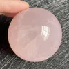 Dekorativa figurer 181g Natural Stone Rose Quartz Crystal Ball Polished Rock Pink Sphere Feng Shui 2024 Spatination Decoration Gift Reiki