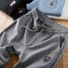 Coreano Waffle Grigio Guardie delle Donne 2021 Primavera e Autunno Nuovi Orsi Modello Ricamato Casual Elastico in Vita Pantaloni Sportivi