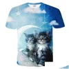 Herr t-shirts herr mode 2021 cool t-shirt män/kvinnor 3d tshirt skriva ut två katt korta ärm sommar toppar tees t shirt manlig droppe deliv dhjfq