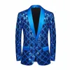 2023 New High Quality Handsome Fi Boutique Men's Stereo Square Sequin Casual Dance Suit Jacket Boutique Fi Suit Jacket p4T8#