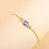 Браслеты с подвесками, стильный браслет Lucky Turkish Hamsa с голубыми глазами для женщин и девочек, регулируемая цепочка со стразами и цветком, ювелирные изделия