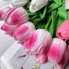 Decorative Flowers 10X Artificial Flower PU Simulation Fake Florals Bouquet Wedding Indoor For Home Vase Decor Light Pink