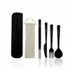 Чистый набор столовых приборов, уличный бытовой нож, вилка, ложка с коробкой для хранения, легкая портативная посуда для путешествий, кемпинга 240318